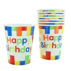 10 Tassen  Joyeux Anniversaire , bunt