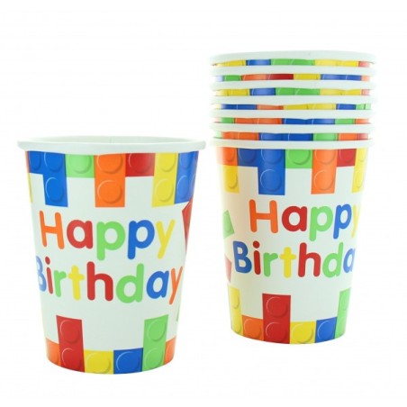 10 Tassen  Joyeux Anniversaire , bunt