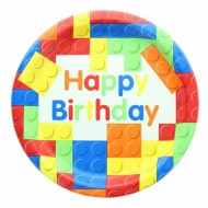 10 Assiettes Lego Joyeux Anniversaire, multicolore