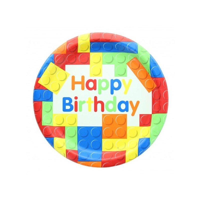 10 piatti di carta Lego Joyeux anniversaire, multicolore