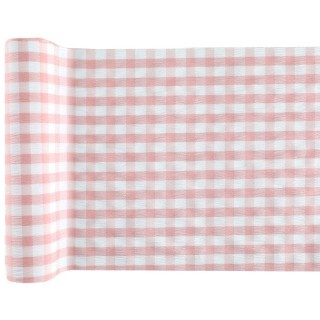 Vichy-Tischläufer, rosa, 26 cm x 3 Meter