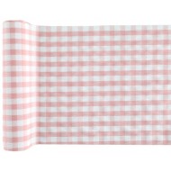 Chemin de table Vichy, rose, 26 cm x 3 mètres