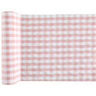 Runner da tavolo Vichy, rosa, 26 cm x 3 metri