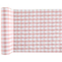 Runner da tavolo Vichy, rosa, 26 cm x 3 metri