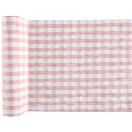 Runner da tavolo Vichy, rosa, 26 cm x 3 metri