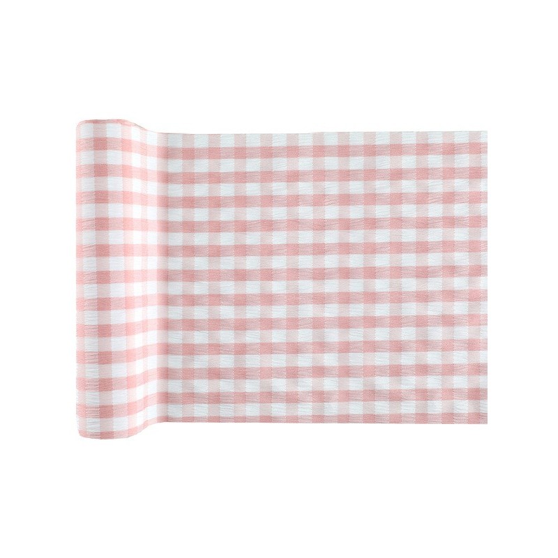 Runner da tavolo Vichy, rosa, 26 cm x 3 metri