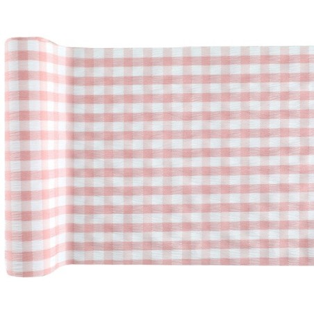Vichy-Tischläufer, rosa, 26 cm x 3 Meter