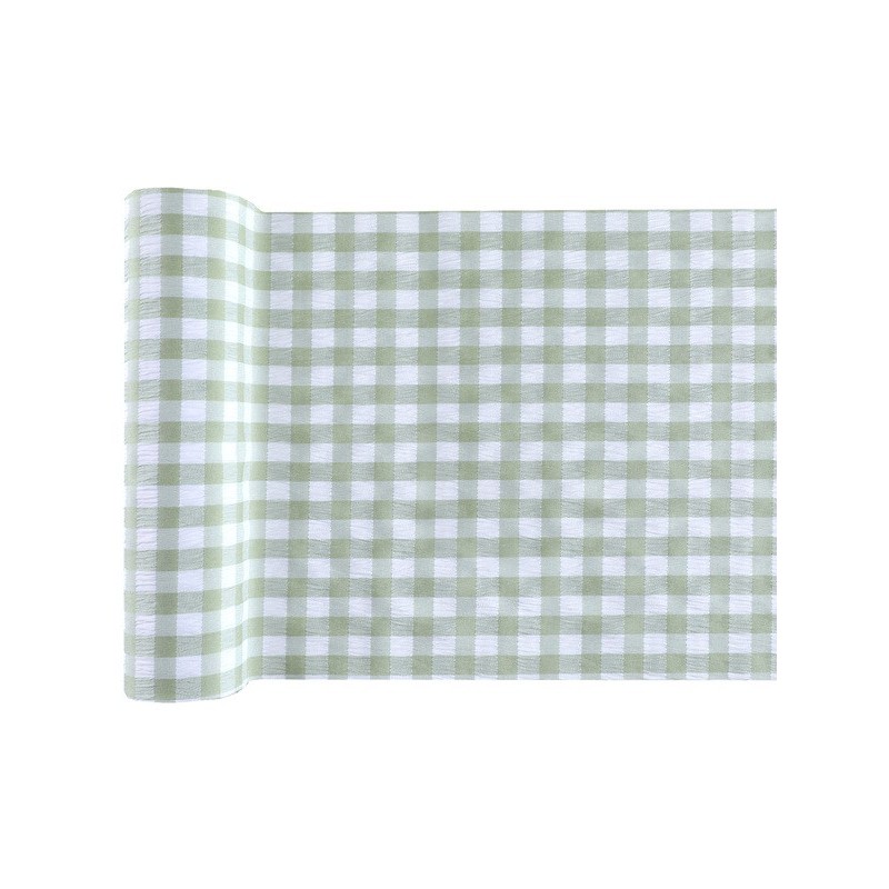 Runner da tavolo Vichy, verde, 26 cm x 3 metri