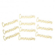 10 Deko Kommunion in Plexi Gold 1,8 x 6 cm