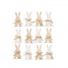 12 coriandoli coniglio in legno 4 x 2,2 cm