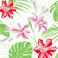 60 Serviettes Dunisoft, 40 x 40 cm 1/4, Tropical Lily