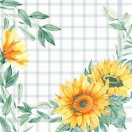 60 Serviettes Dunisoft, 40 x 40 cm 1/4, Sunflower Day