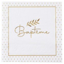 20 Tovaglioli "Battesimo", 33x33 cm, 3 veli