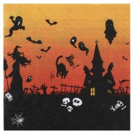 20 Serviettes 33 x 33 cm maison hantée, halloween