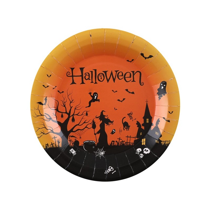 10 Spukhaus-Pappteller, Halloween, 22,5 cm