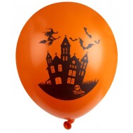 6 palloncini casa stregata di Halloween Ø 30cm