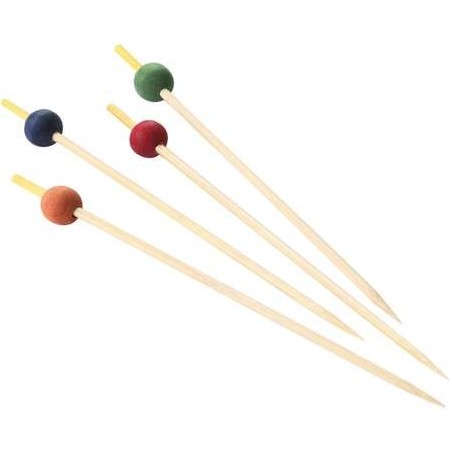 200 Bambusspieße mit Kugel 15 cm