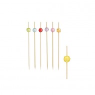 100 quadratische Cocktailspieße von Papstar, Bambus, 12 cm