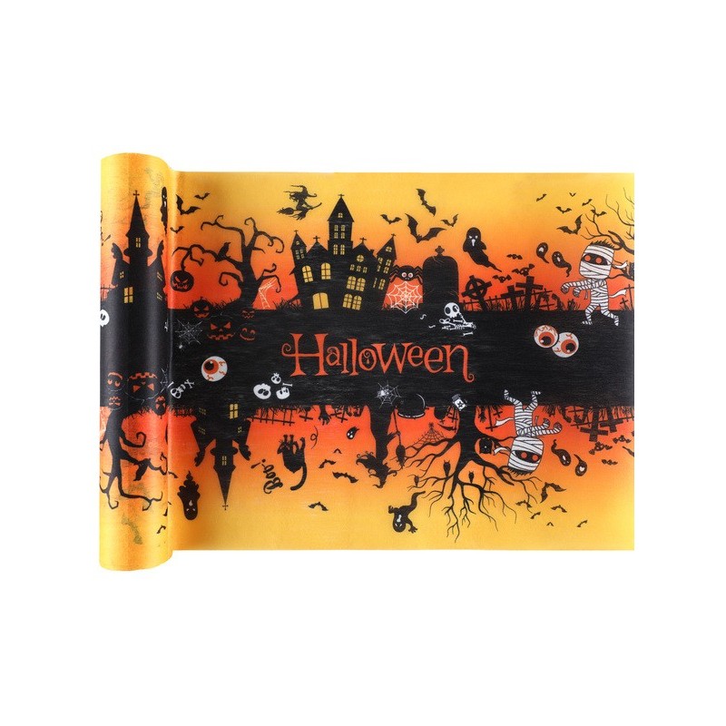 1 Tischläufer, Spukhaus, Halloween, 5m x 30cm