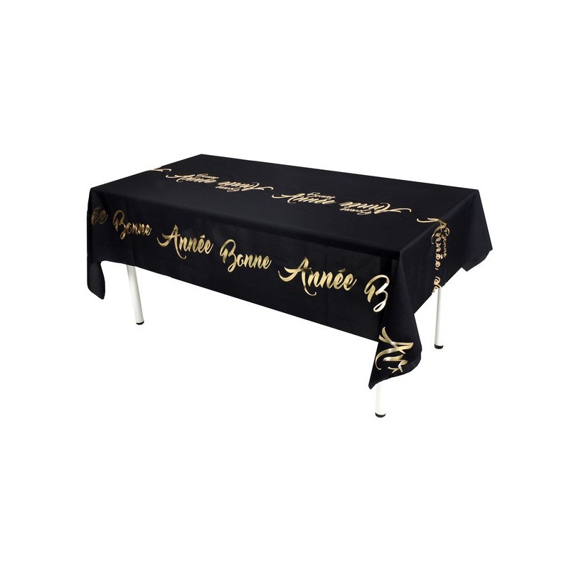 1 Heiligabend-Tischdecke, schwarz, 1,42 m x 2,56 m