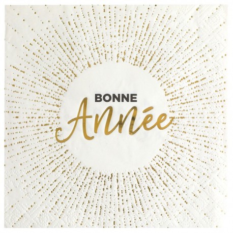 20 tovaglioli, Bonne Année, 3 veli, 16,5 x 16,5 cm
