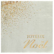 10 Serviettes " Joyeux Noël" Scintillant, 33x33cm, 3plis