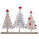 1 Dekoration aus 3 Tannenbäumen mit Sternschnuppe, 23x3x18cm aus Holz