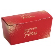 5 Ballotins " Joyeuses Fêtes" 125gr rouge