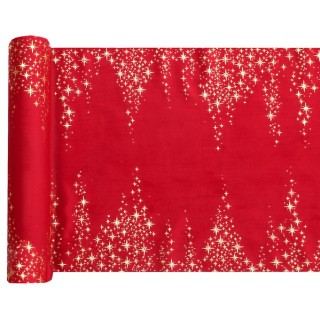 Runner da tavola 1 stella 26 cm x 2,5 m rosso