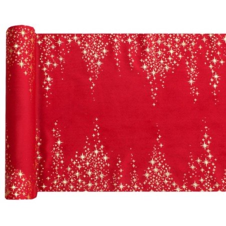 Runner da tavola 1 stella 26 cm x 2,5 m rosso