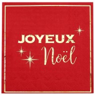 10 Serviettes Noël chic, 3plis 33x33cm rouge