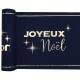 Chemin de table chic "Joyeux Noël" 28cm x 3m, marine