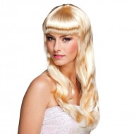 Perruque blonde Chic cheveux longs avec frange