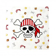 16 Serviettes en papier Pirate, 33x33cm, 3 plis