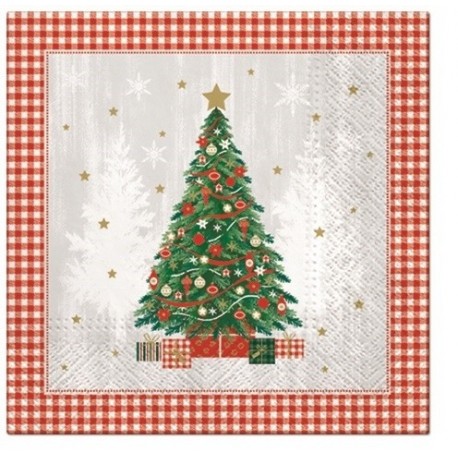 Serviettes en papier 33 x 33 cm sapin de noël