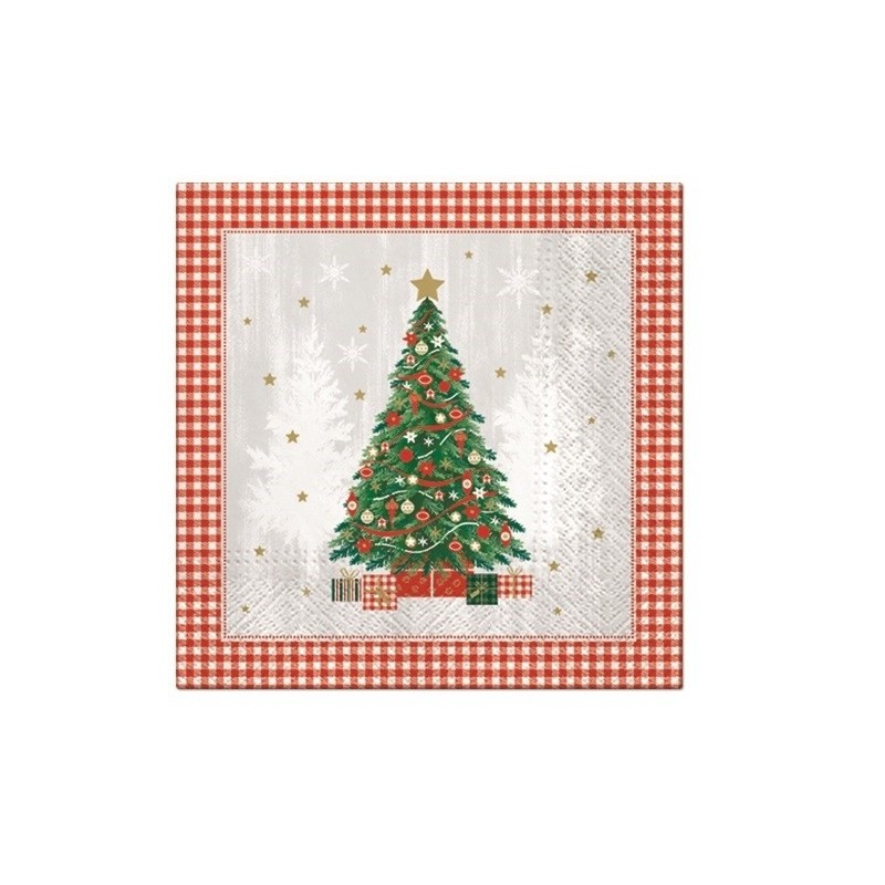 Tovaglioli di carta 33 x 33 cm albero di natale