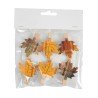 Foglia d'autunno con pinzetta, set da 6 pezzi, 4 cm, verde/arancione