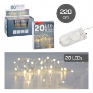 1 ghirlanda di 20 led, 220cm, bianco caldo