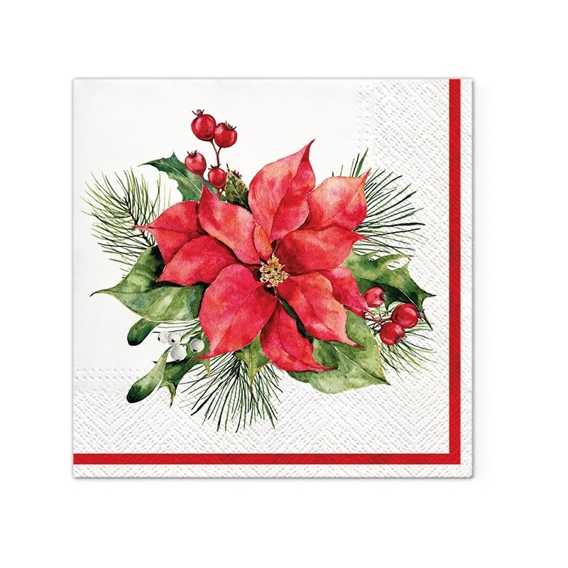 Papierservietten 33 x 33 cm Weihnachtsstern