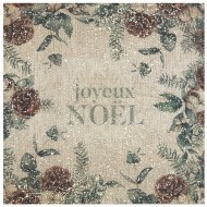 10 tovaglioli di carta con "Joyeux Noël", 3 veli, 33x33 cm