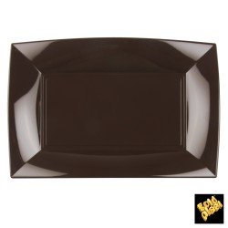 Assiettes rectangle, 34,5 x 23 cm, chocolat