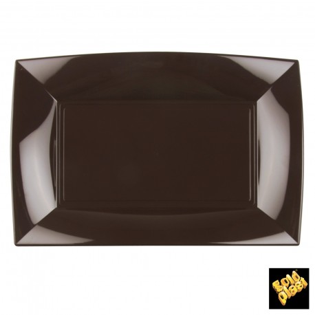 Assiettes rectangle, 34,5 x 23 cm, chocolat