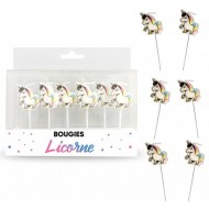 6 Bougies pics licorne