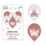 6 Prinzessinnen-Latexballons Ø 30 cm