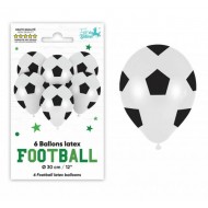 6 Ballons latex Foot Ø 30cm