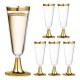 6 flute di champagne 18cl, pied e bord doré