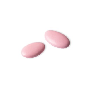 Confitti cioccolato Dragées, 70% cacao, laccato rosa, 250gr