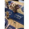Chemin de table chic "Joyeux Noël"  28cm x 3m, marine