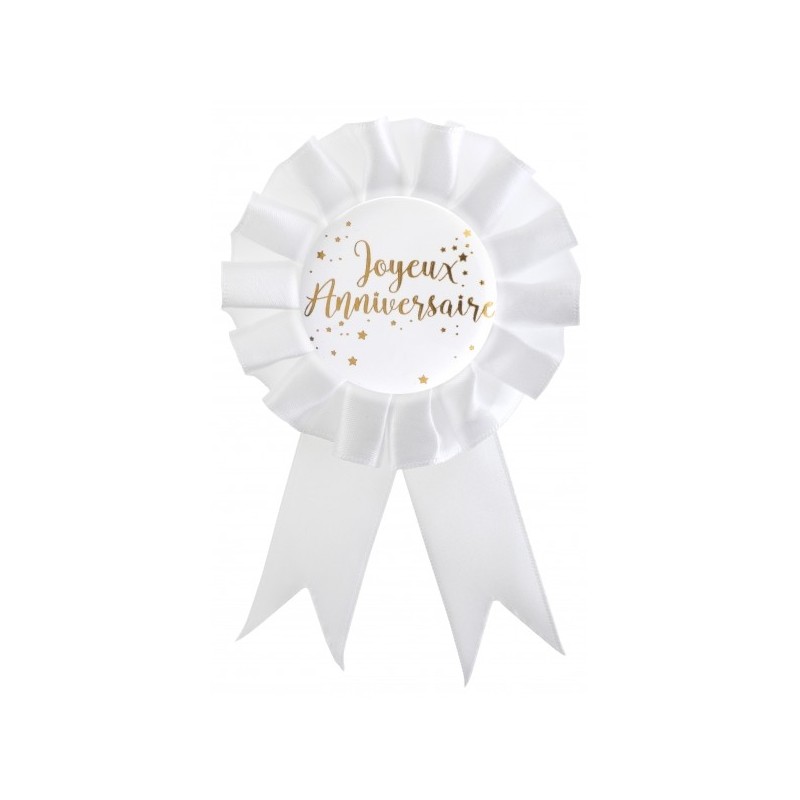1 Kokarde „Joyeux anniversaire“- Ø8cm x 15cm