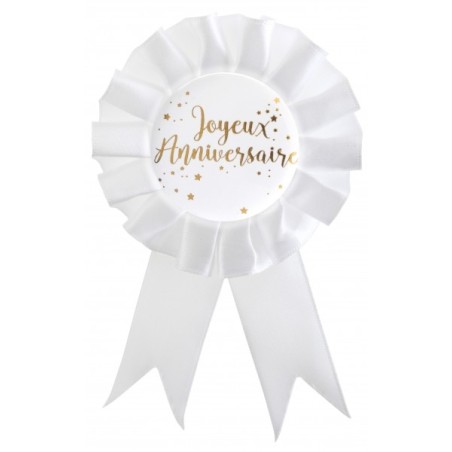 1 Kokarde „Joyeux anniversaire“- Ø8cm x 15cm